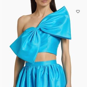 SACHIN & BABI Kiki Dupioni Bow
Strapless Top Blue Size 14